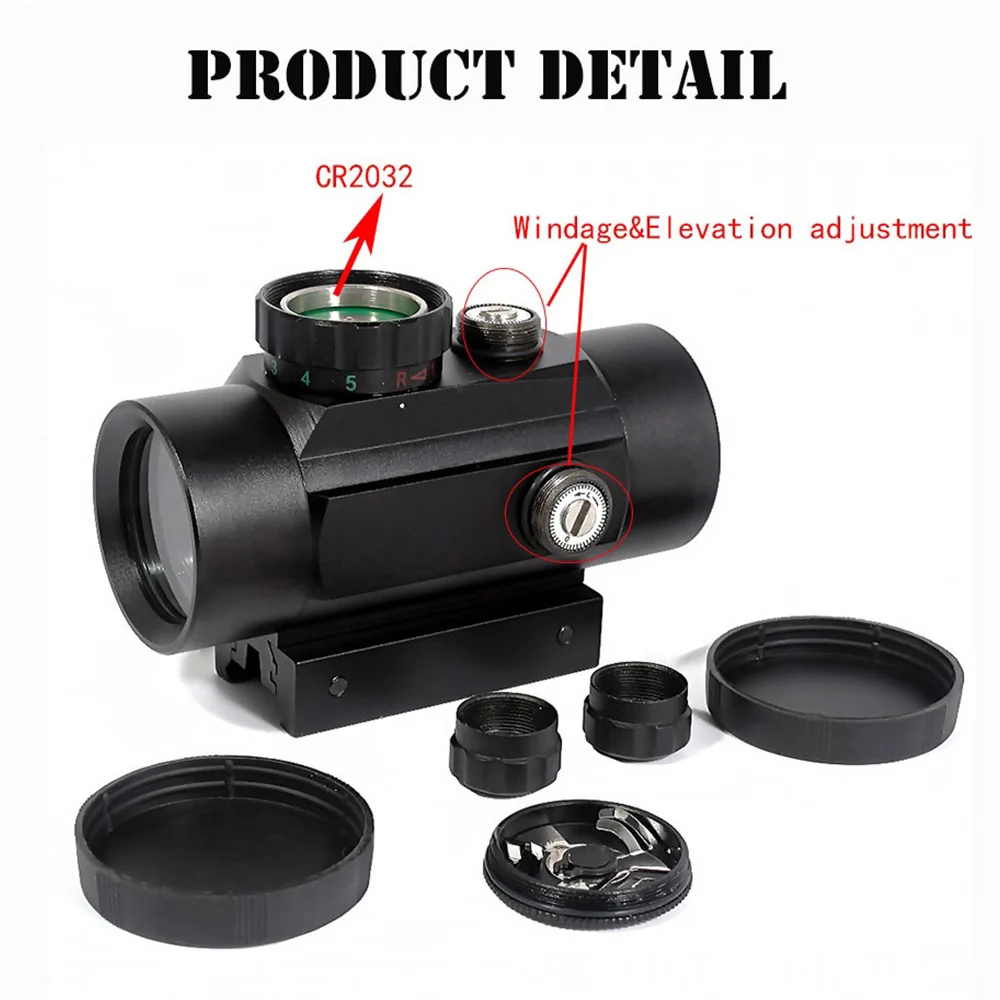 1x40RD Rood Groen Dot Sight Scope Hunting Optics Holografische Tactical Sight 11/20Mm Mount Rifle Bezienswaardigheden Luchtdruk Scope collimator