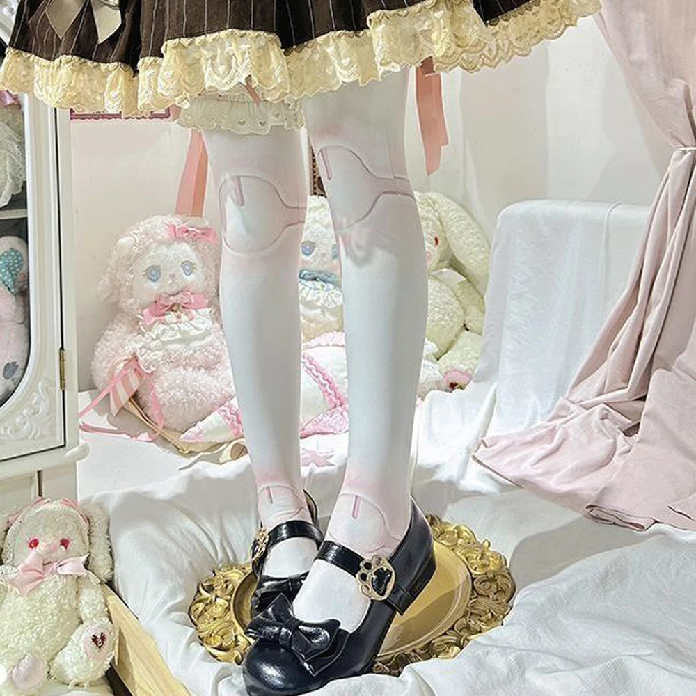 Japanese Joint Doll Lolita Socks Women Summer Autumn Beauty Socks Sweet Velvet Printed Pantyhose New Year Valentine‘s Day Gift