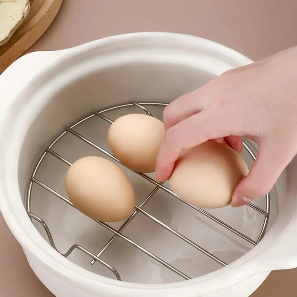 Stovetop Steamer For Reheating Food Stainless Steel Pot Attachment Four-Legged Insulated Steam Rack Bread Tray Cooking Accessory