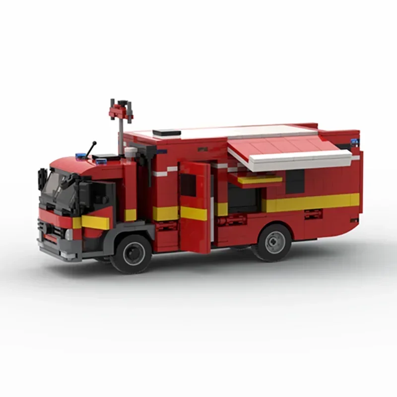 Moc Klocki konstrukcyjne Model samochodu London Fire Brigade - Jednostka poleceń Technologia Klocki modułowe Prezent Zabawki świąteczne Zestawy DIY Montaż