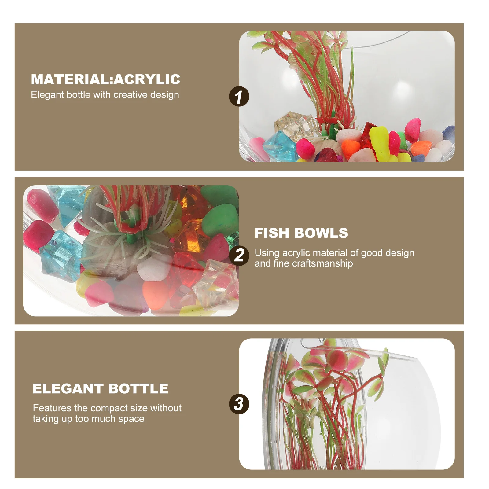 

Wall-Mounted Hydroponic Acrylic Vase Fish Bowl Decorative For Home Wedding Party Large Tall Betta Bowl Vintage Wall Flower