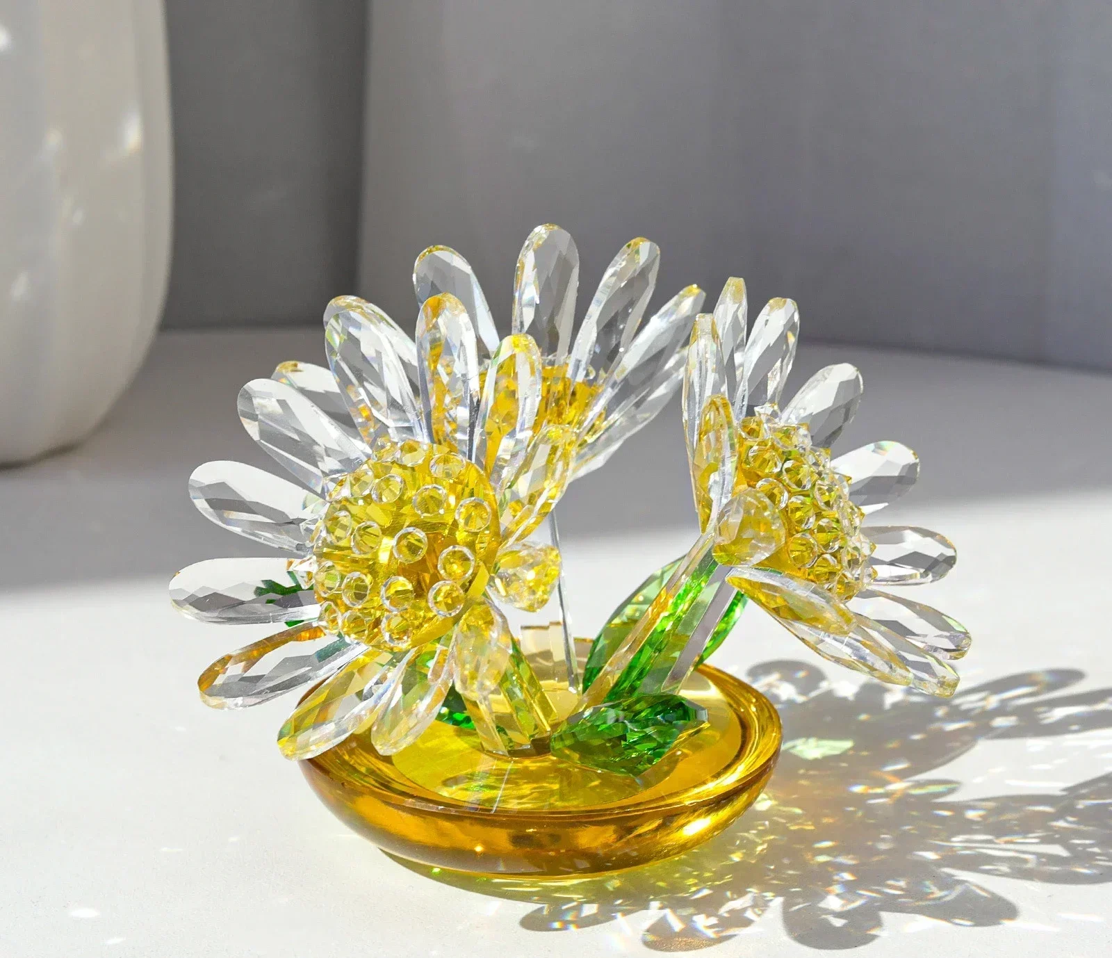 Yellow Crystal Marquise Ornaments Crafts Office Creative Gifts Ornaments Cross-border Amazon Vintage Home Decor