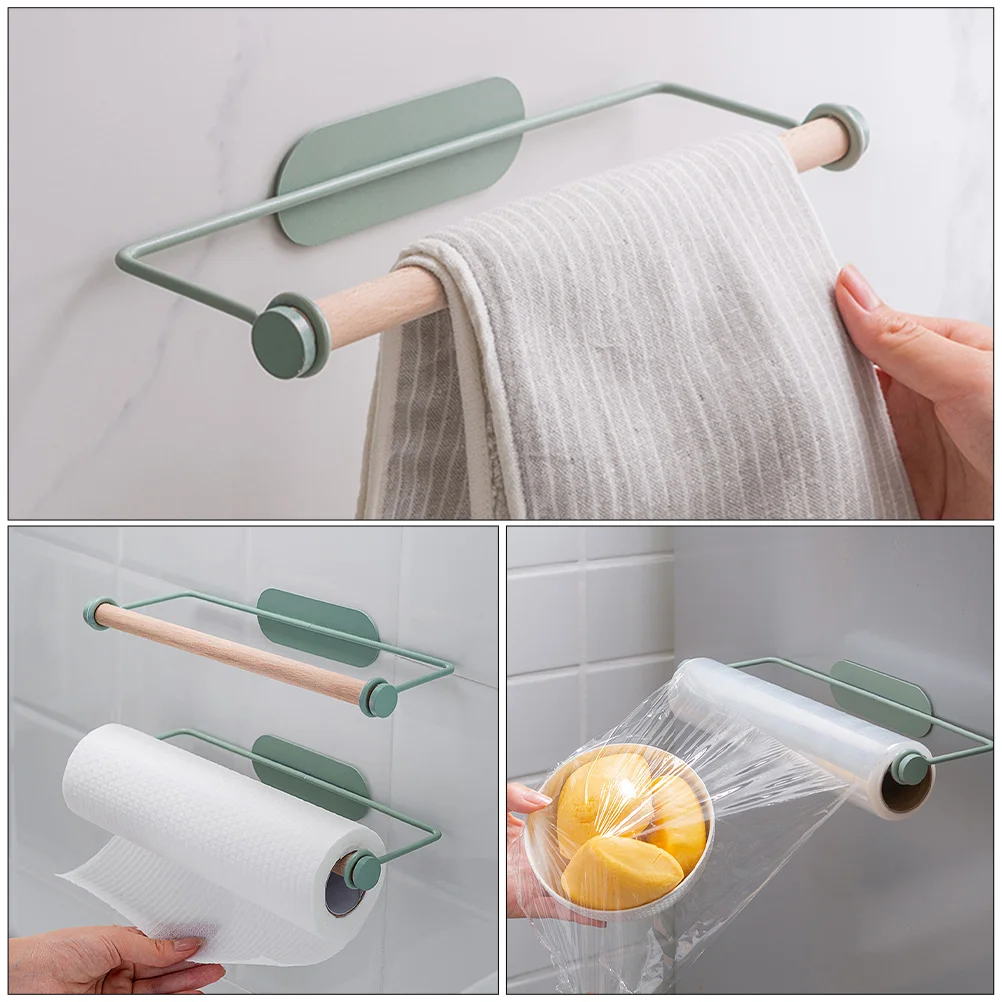 

Wrought Iron Hanger Towel Paper Holder Kitchen Tissue Rack Hanging Beech Storage Rack Bathroom Modern Simple Style Waterproof