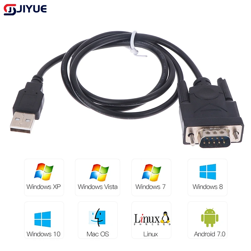 Konwerter kabla USB RS232 na DB 9-stykowy męski Obsługuje system Win 7 8 10 Pro Obsługuje różne urządzenia szeregowe Kabel 75 cm