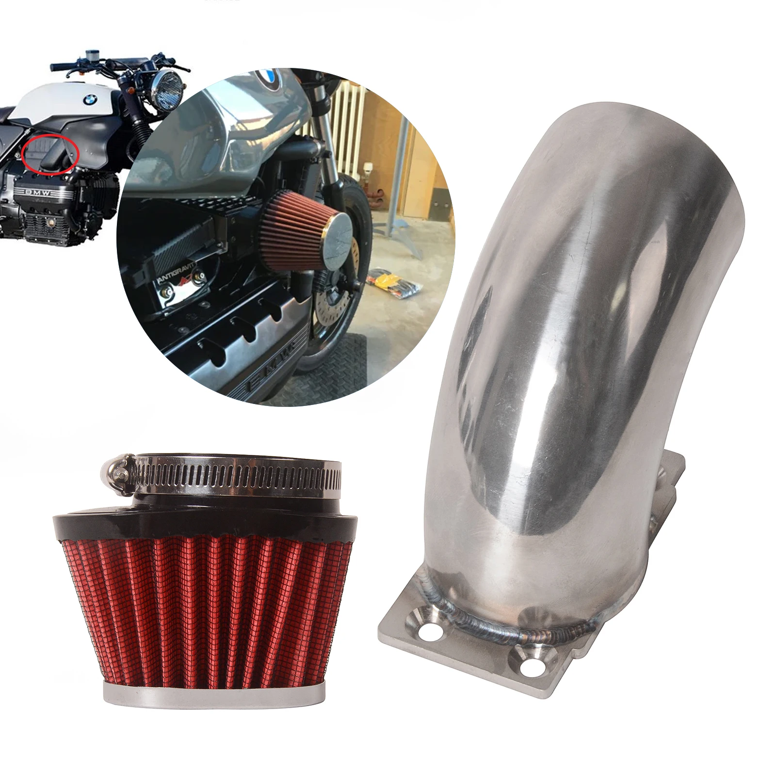 

0-градусный кафе Racer, аксессуары для мотоциклов, воздушный фильтр, впускная труба, фильтр для BMW K100 K75