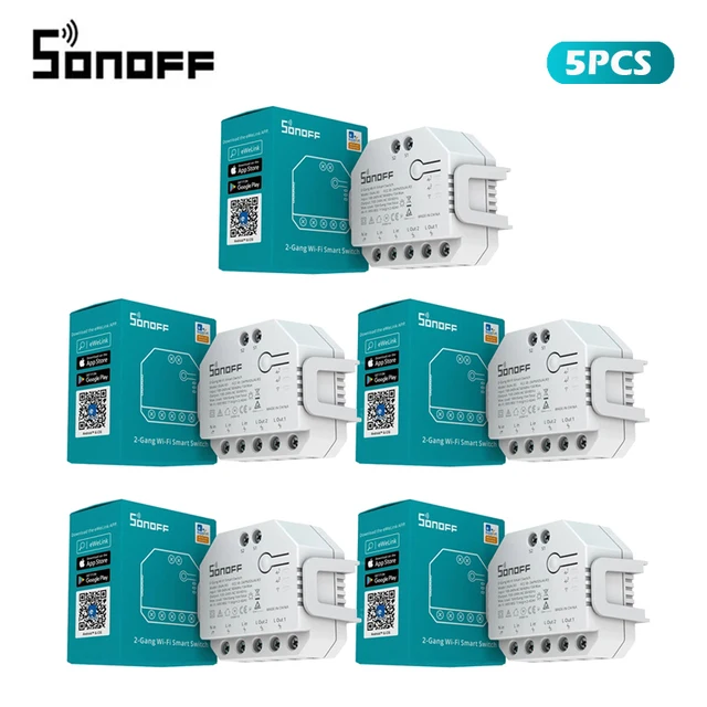 SONOFF DUAL R3 2 Gang Modulo Relè Intelligente FAI DA TE MINI Smart Switch Misurazione della Potenza Controllo Domestico Intelligente Via EWeLink Alexa Google Casa