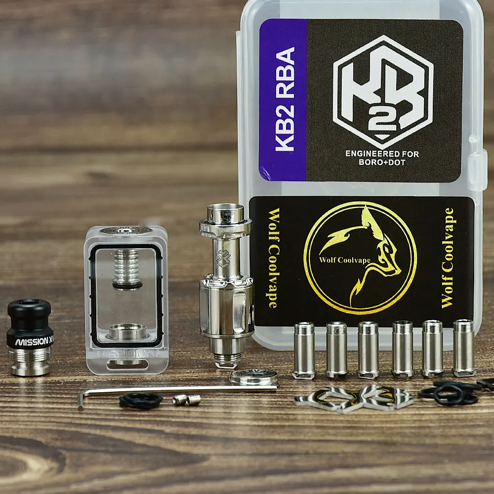 

wolfcoolvape MISSION KB2 Style RBA vape rba Tank Full Kit 316ss pc for DotAIO V1 V2 Air Pins 1.0/1.2/2.0/2.5/3.0/3.5/4.3mm