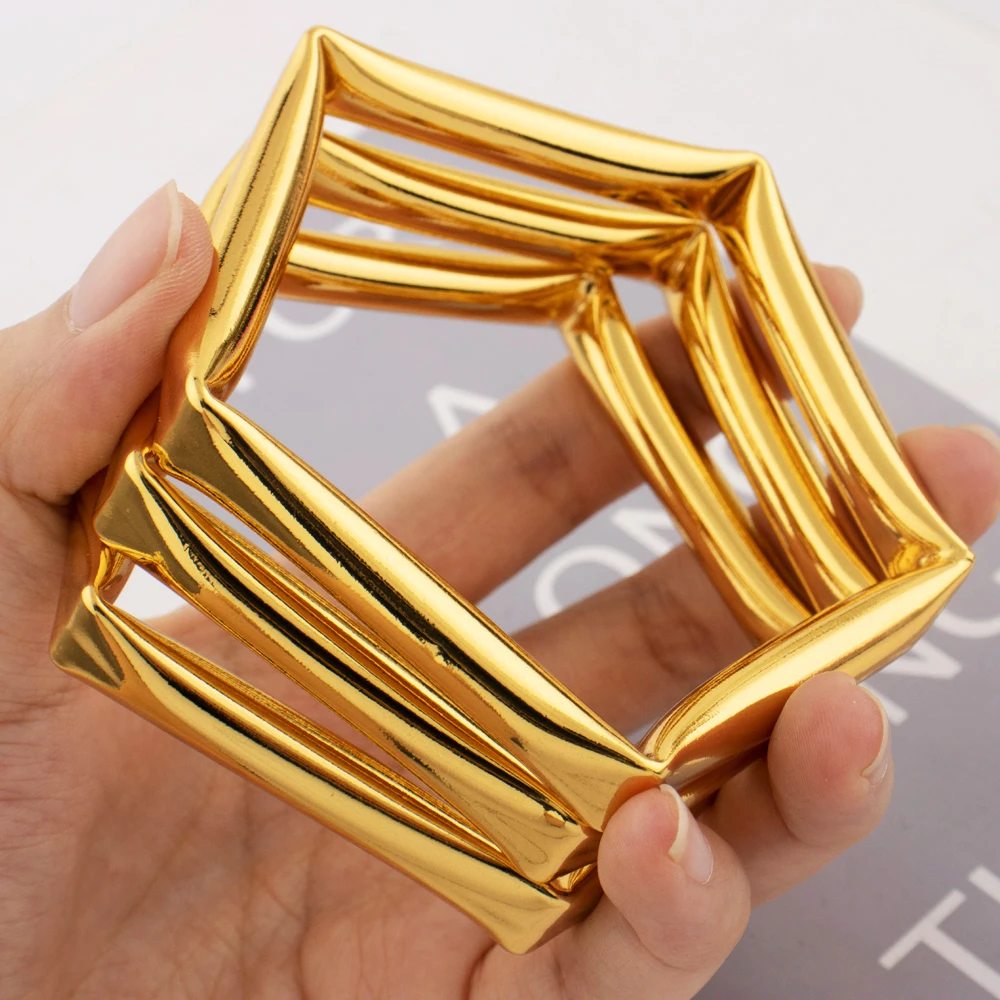 YM 316L Edelstahl vergoldetes Armband Vintage Elegante Geometrie Design Armreif Goldene Farbe Schmuck Geschenk 3