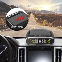 Solar Power TPMS With 4 Internal/External Sensor Car Tire Pressure Alarm Monitor System Temperature Alert Intelligent