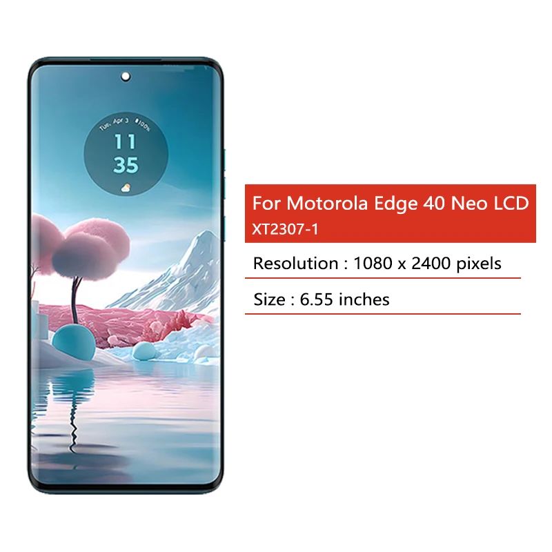 6.55''AMOLED Edge40 Neo Display With Fingerprint For Motorola Edge
