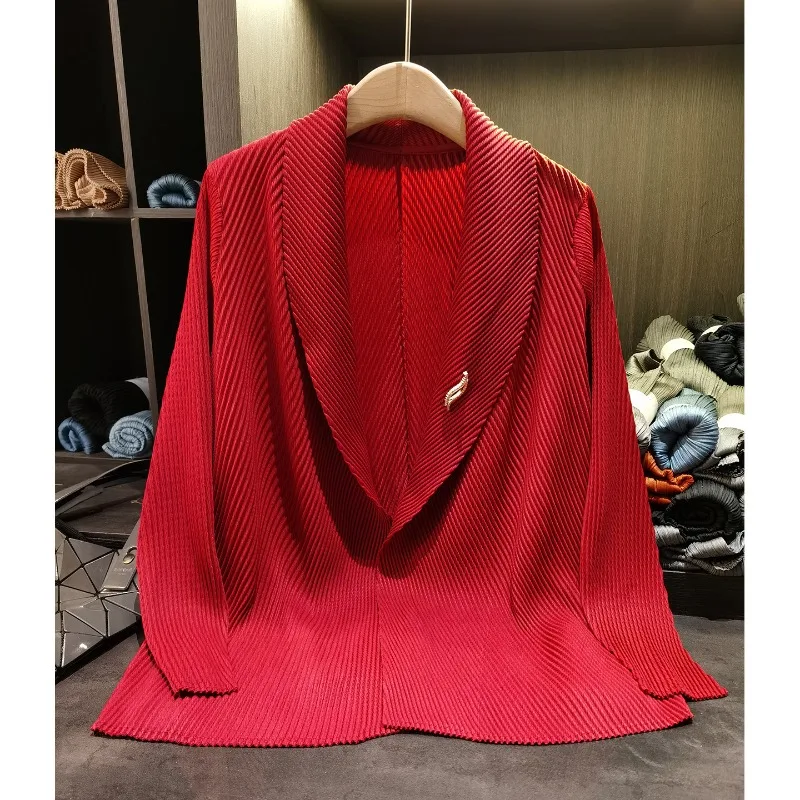 

Плиссированная куртка Miyake Plisse 2026 Advanced Sense с плиссировкой «Драконья чешуя», женский весенний универсальный тонкий кардиган-топ