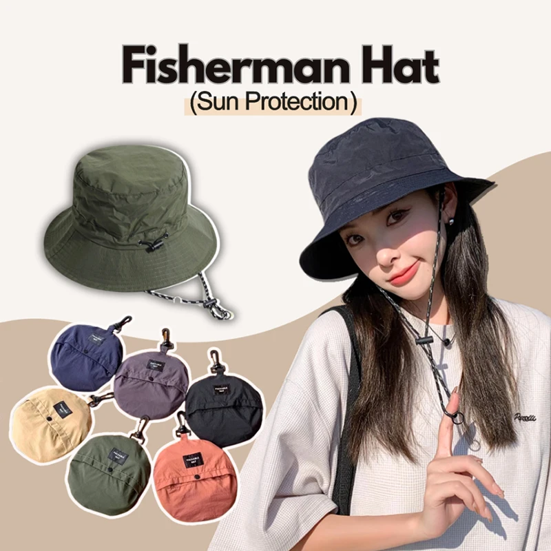 Fashion Packable Fisherman Hat Men Women UV Protection Waterproof Bucket Sunhat Outdoor Camping Mountaineering Caps