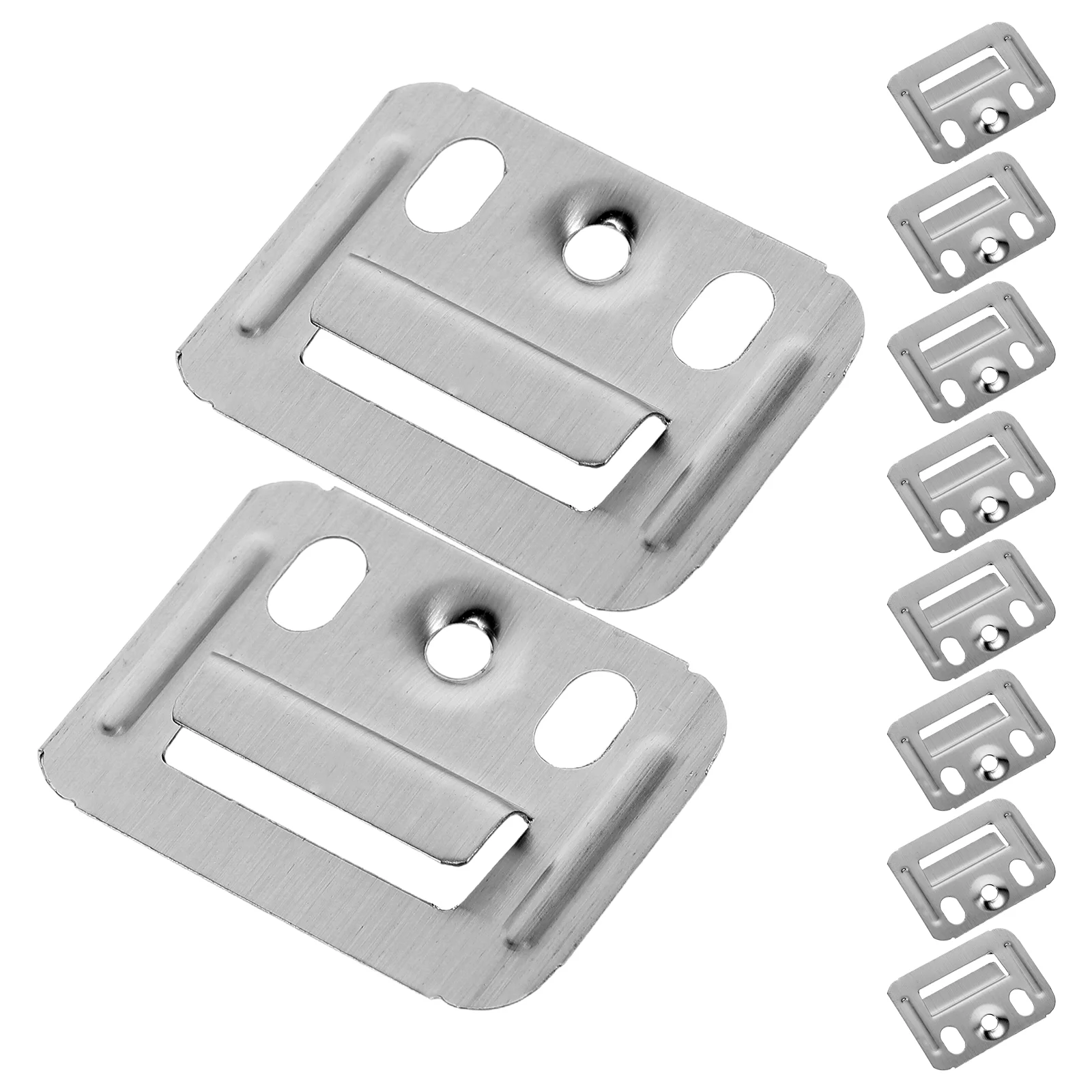 100 Pcs Bamboo Fiber Board Strips Wall Panel Furniture Clamp Connector Stainless Steel Buckle