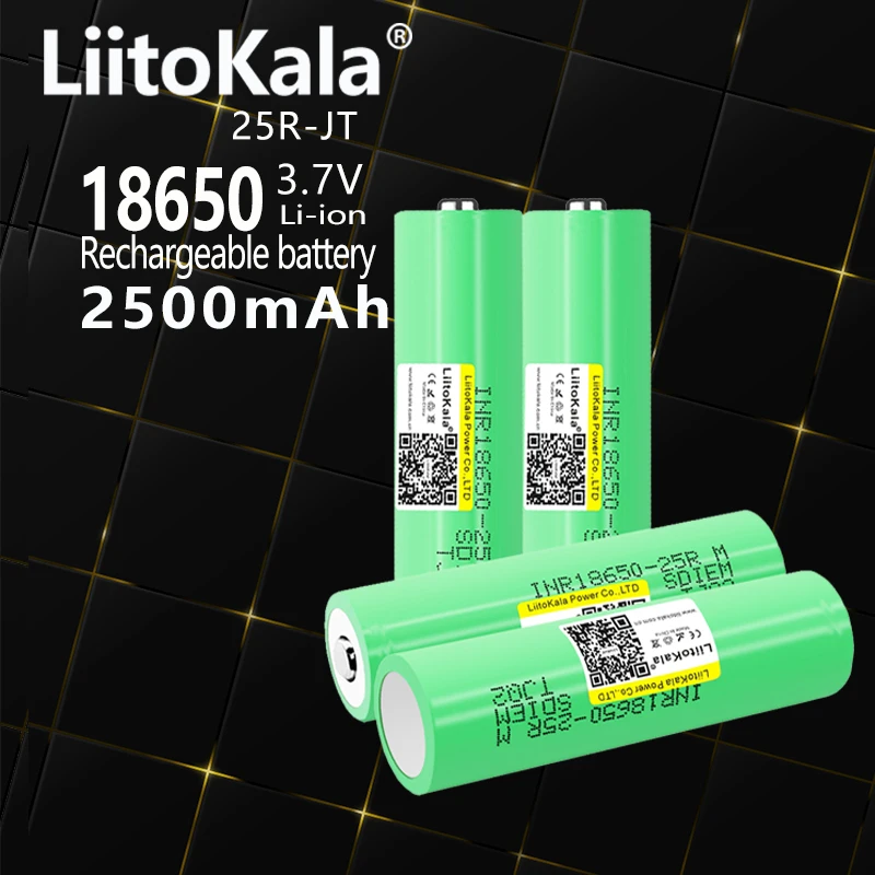 LiitoKala 2500mAh oryginalna bateria 18650 INR1865025R 3.6 V rozładowanie 20A dedykowana moc baterii + DIY nikiel