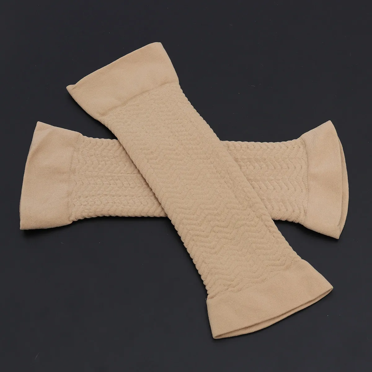 2Pairs Compression Arm Shaper Sleeves Elastic Skin Friendly Slimming Arm Sleeves for Gym Walking Fitness Circulation Boost