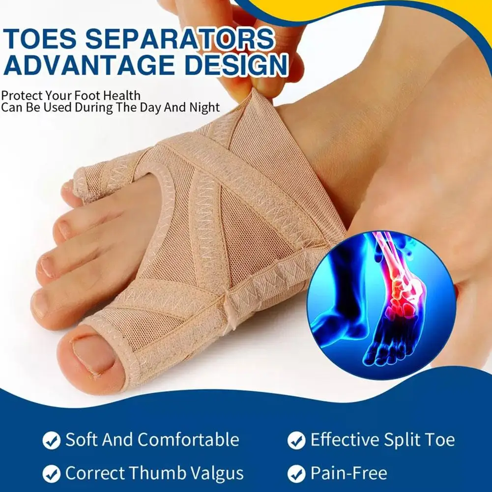 1pair Hallux Valgus Bunion Corrector Toe Separator Correction Bone Adjuster Sock Orthotics Straightener Feet Thumb Pedicure A5a4