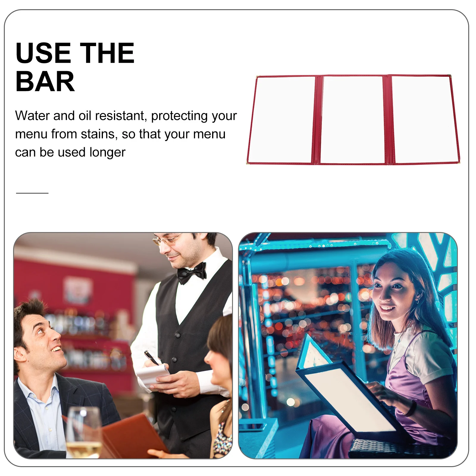 

Menu Cover Holder Restaurant Hotel Coffee Shop Pvc Waterproof Reusable Price List Protector Sleeve Paper Insert Case
