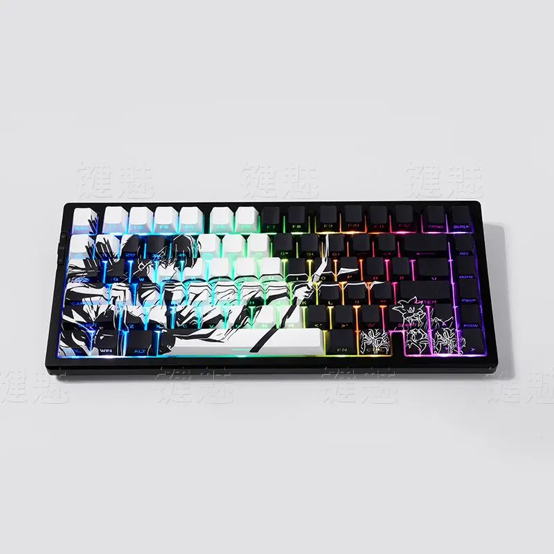 

130 Keys Kikyo Keycaps Anime Iunyasha Key Cap Cherry Set PBT Side Engraved Backlight Euphoti Keycap for Wooting 60 Atk Made Ace
