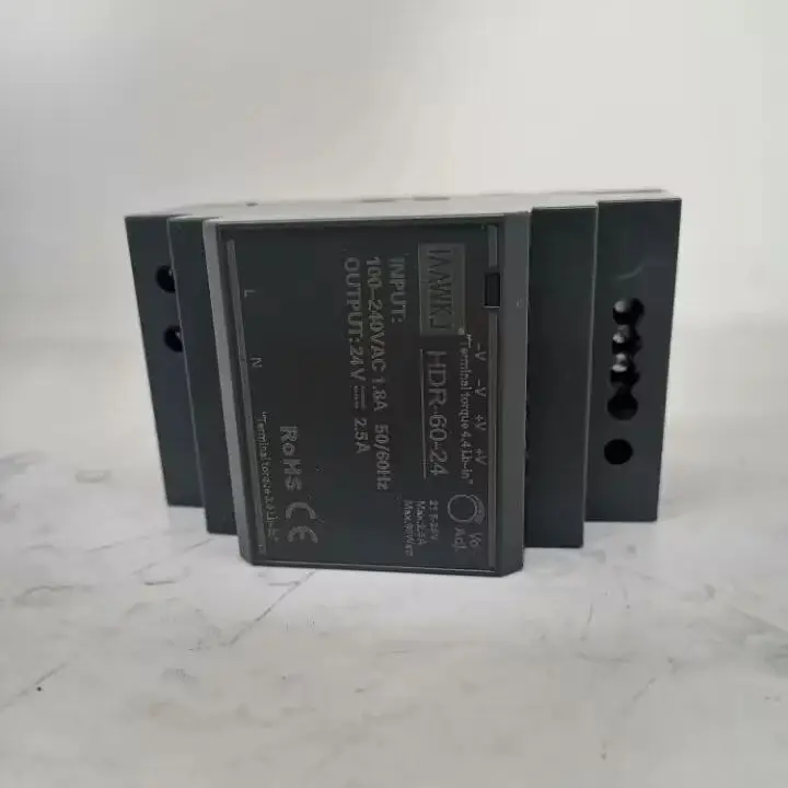 

HDR-60-24 60W Ultra Slim Step HDR-60 24V 2.5A Single Output DIN Rail Power Supply