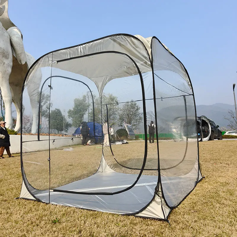 Pop Up Bubble Tent, 7 x 7 Ft Outdoor Clear Tent for 3-4 People, Cold-proof, Sun-proof and Waterproof PVC