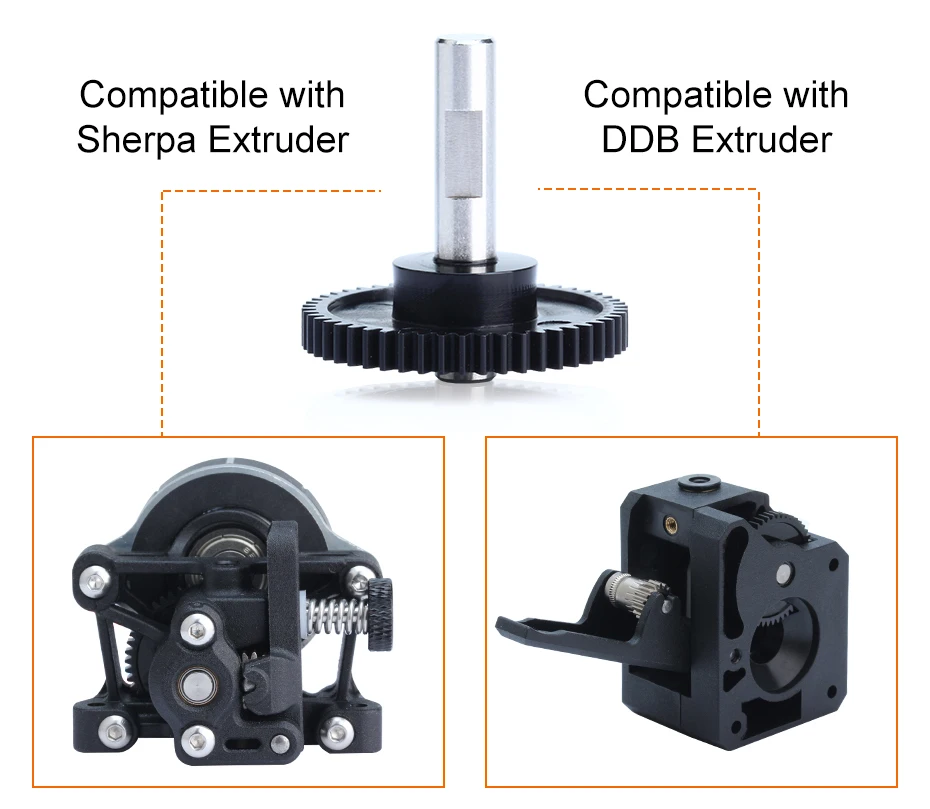 Trianglelab DDB Extruder Wellenbaugruppe mit Zahnrad für DDB Sherpa Extruder Upgrade-Set mit Schraube für Primärantrieb 1,75/5,0 mm für 3D-Drucker – Detail 23