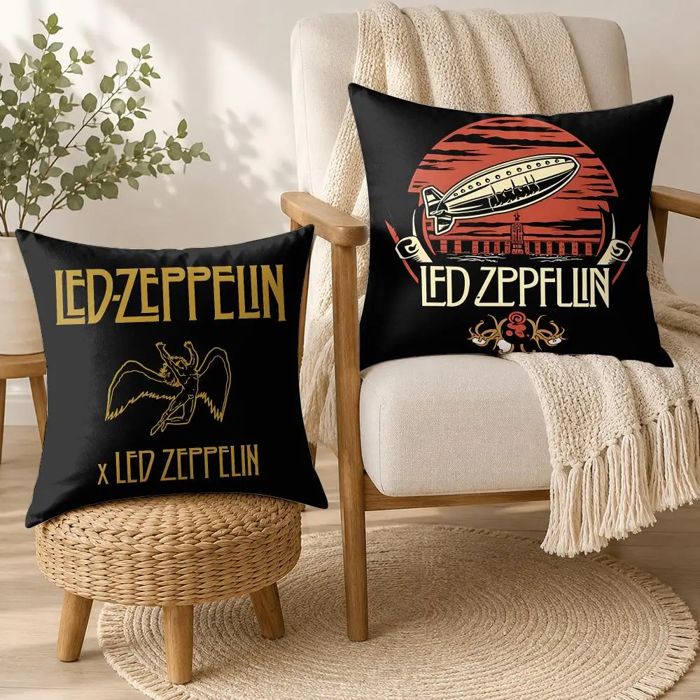 Led Z-Zeppelin Rock Band Cool Cushion Cover Square Decorative Throw Pillow 40x40cm For Sofa Bedroom Living Room Home Decor