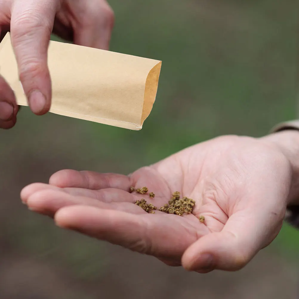 

100pcs Seed Bags Kraft Paper Storage For Corn Wheat Rice Sorghum Sunflower Garden Breeding Pouches Farm Packaging Holder