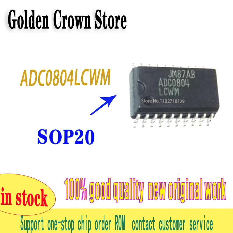 1~10Pcs/Lot   ADC0804LCWM SOIC20 new integrated circuit ADC0804 sop-20 SMD  New and Original In Stock