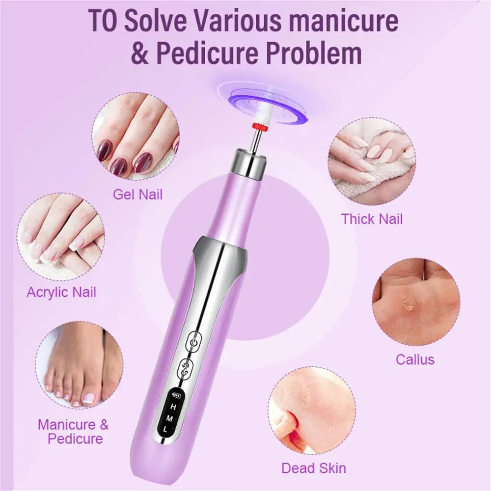 New Electric Nail Drill – Rechargeable, Portable Nail Polisher with Large Screen Display, for Nail Shaping, Buffing & Smoothing