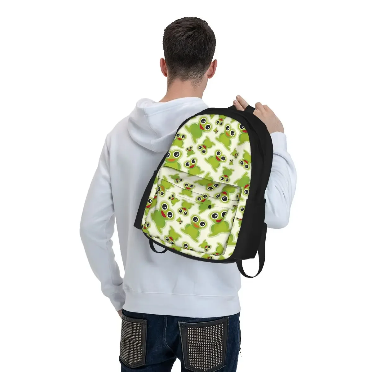 Cartoon Frog Backpacks Boys Girls Bookbag Children School Bags Cartoon Kids Rucksack Travel Rucksack Shoulder Bag Large Capacity