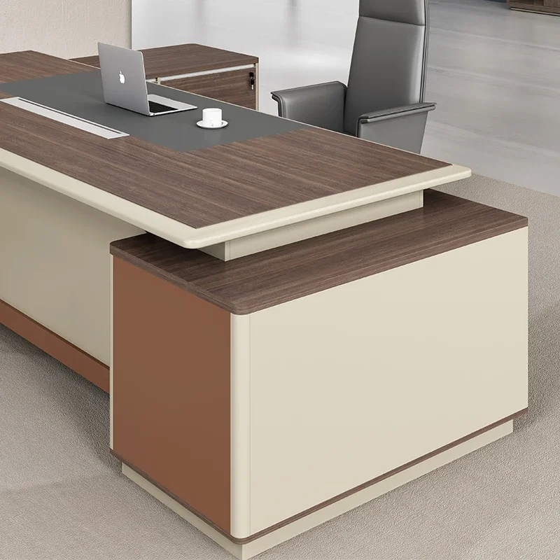 High tech quality modern office desk and chair wood veneer unique design CEO executive luxury wooden office desk