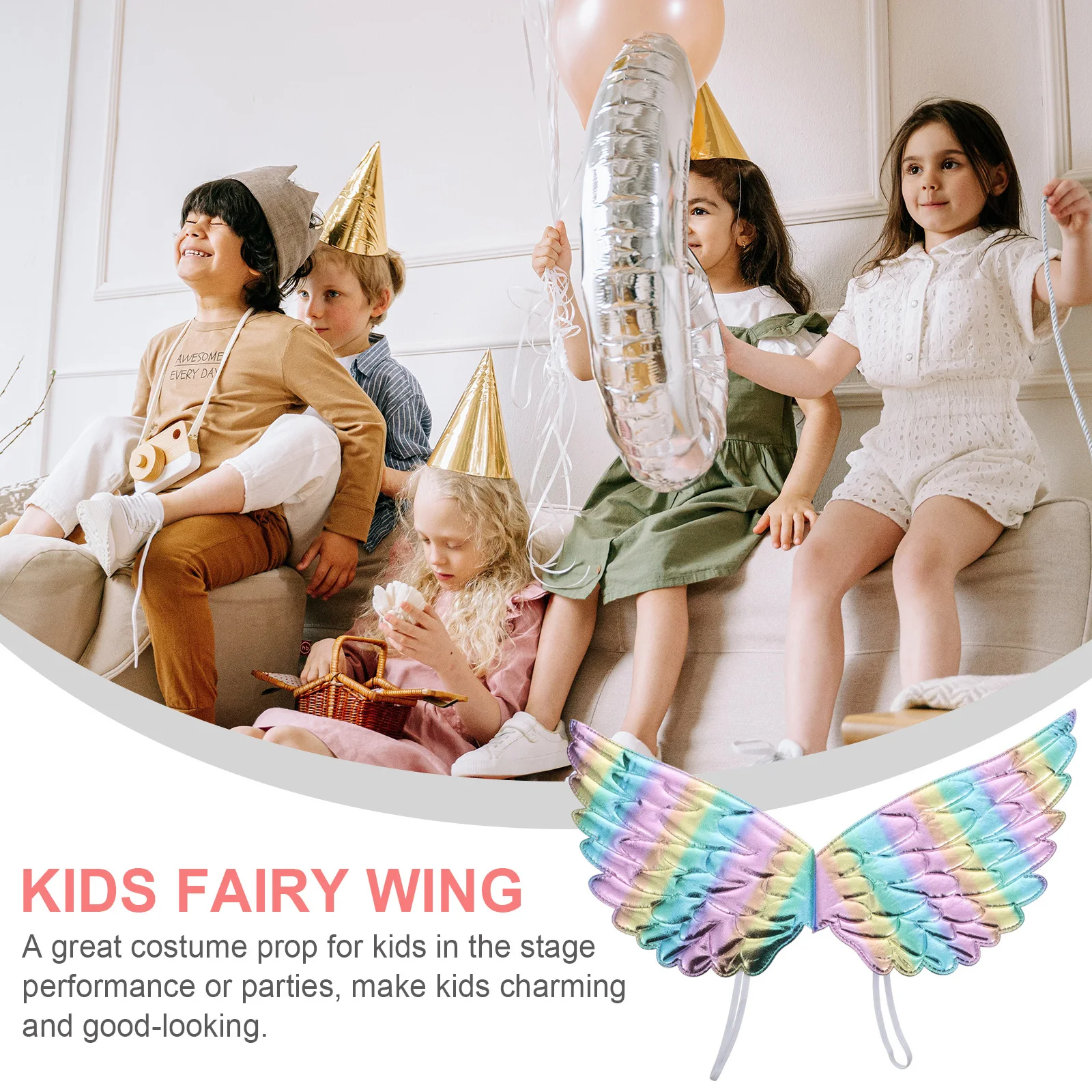 2 pezzi di ali colorate per cosplay, per vestire la festa, Natale, Capodanno, regalo, spettacolo teatrale, foto