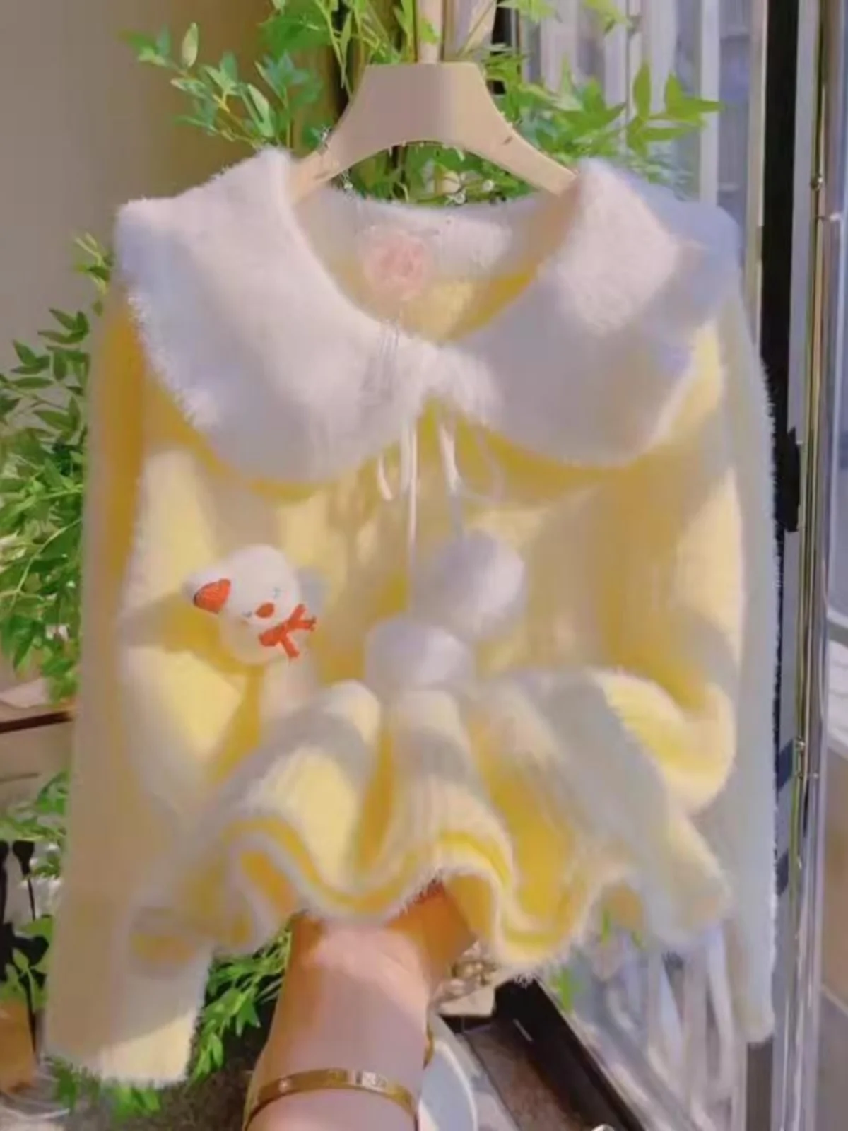 

Мягкий уютный милый вязаный свитер с кукольным воротником, женский весенне-осенне-зимний новый ленивый трикотаж Camere, антивозрастной топ