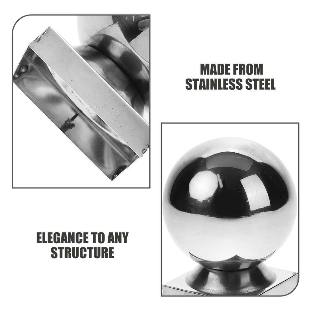 الفولاذ المقاوم للصدأ الكرة 50 مللي متر الفضة درابزين نهاية غطاء لبوابة سياج درج درابزين سارية العلم توبر في الهواء الطلق حديقة الديكور