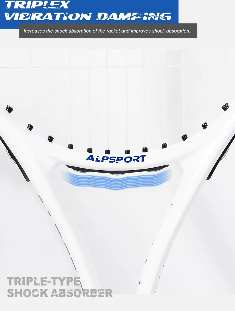 ALPSPORT T800 18K Professioneller Tennis-Schläger aus Carbonfaser – Leicht (280g) mit Tasche & Rutschfestem Gurt, Schneller Versand für Turniere – Detail 9