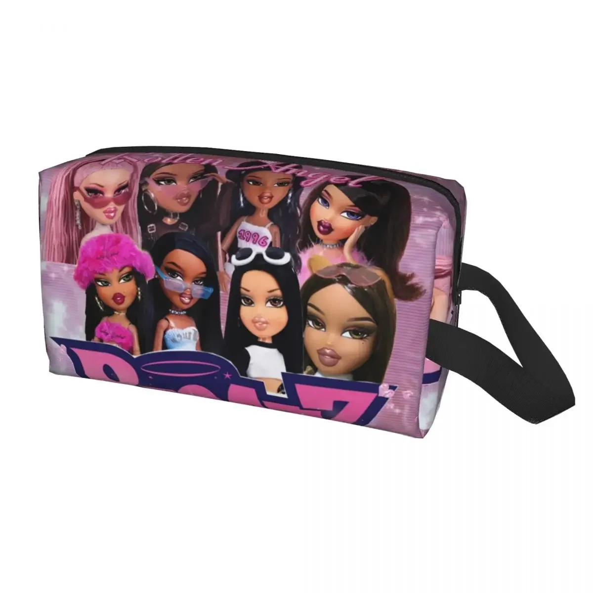 Cartoon Sexy Bratz Rock Angelz Travel Cosmetic Bag Cartoon Manga Anime Toiletry Makeup Organizer Lady Beauty Storage Dopp Kit