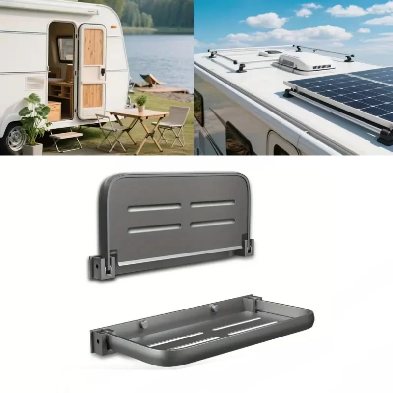 RV قطرة أسفل الألومنيوم رفوف قابلة للطي قابل للتعديل الحائط صينية لتخزين الحائط المعسكر قافلة فان بالوعة لتوفير مساحة