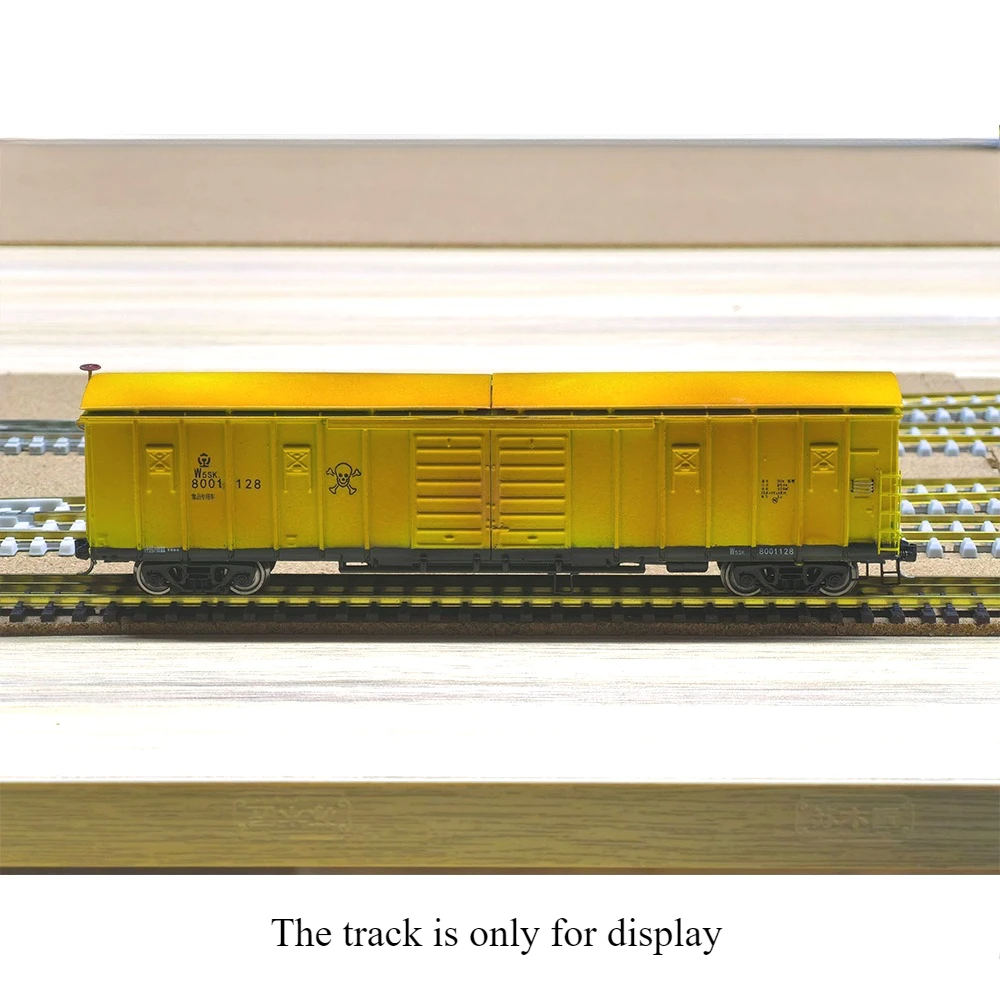 HO 1/87 Scale Train Carriage Model Yellow Transport Car Boxcar Model DIY Railway Train Model W5SK Collection Gift Toy