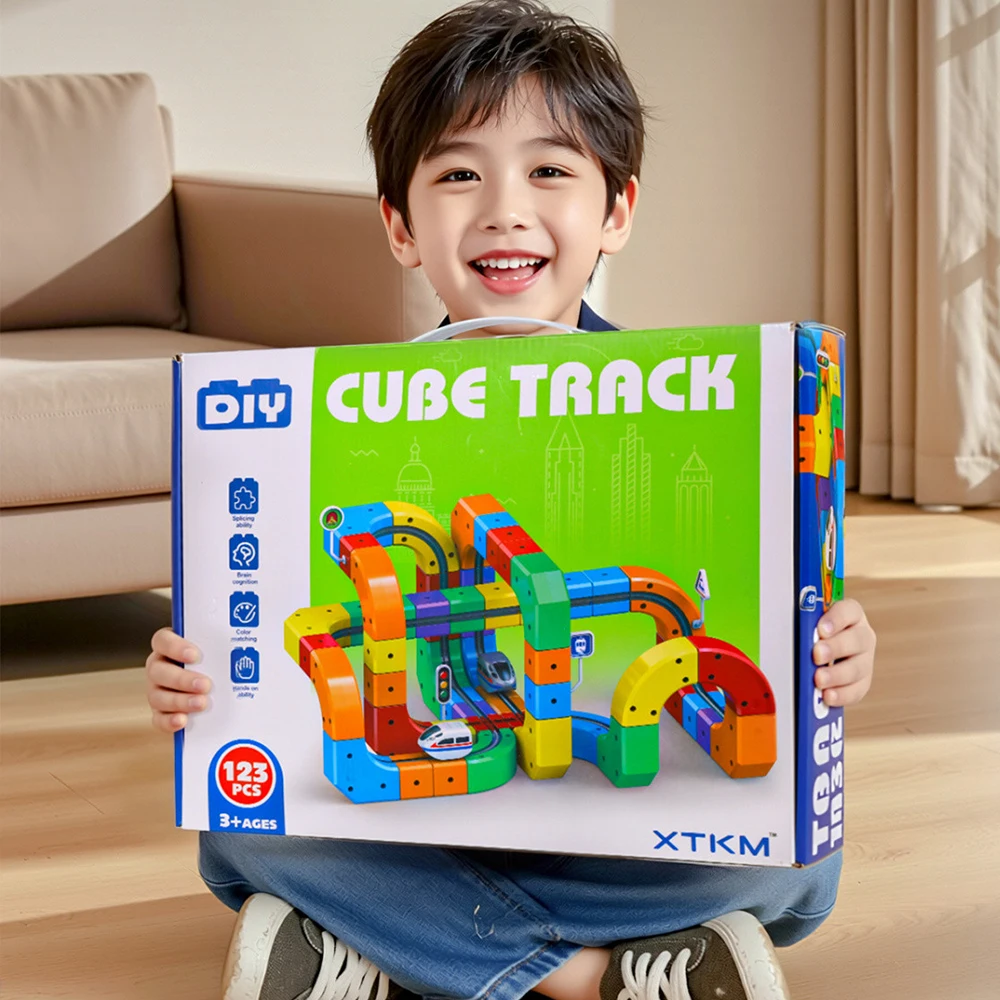 Magnetic Track Set With Anti-Gravity Vehicles Stem Building Toys Creative Diy Railway For Kids Gift Toy