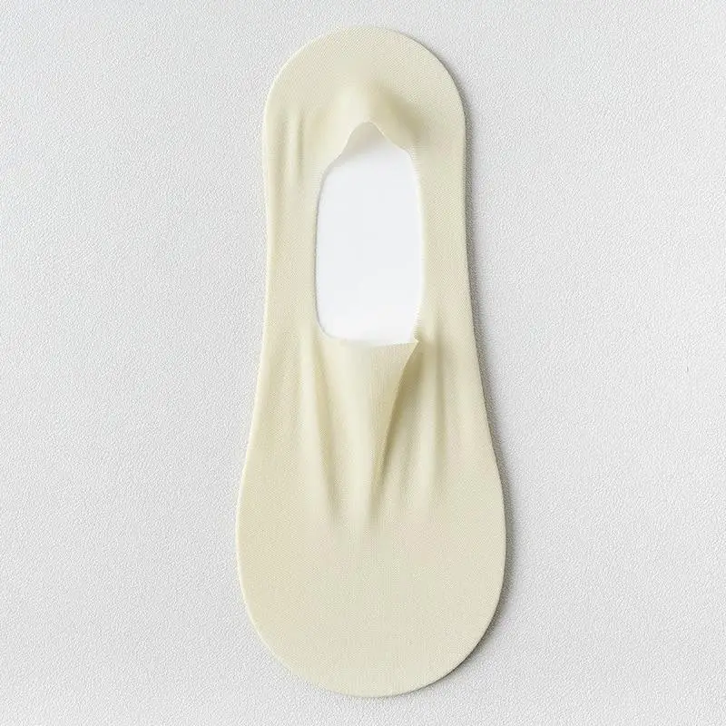 Summer Ultra-thin Breathable Sock Slippers Solid Color Ice Silk Low Cut Boat Socks Silicone Anti-slip Invisible No Show Socks view 5