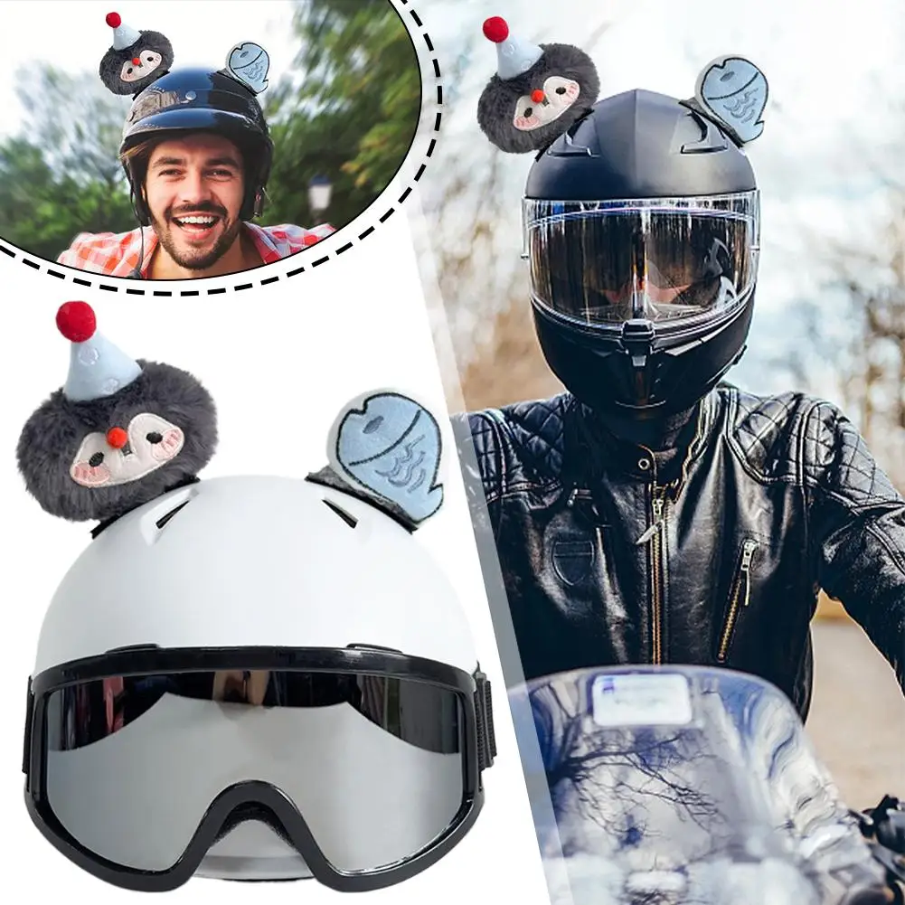 Motorcycle Helmet Decoration Cute Cartoon Horns for Electric Bicycle Motobike Ski Helmet Decor Cosplay Styling Headwear