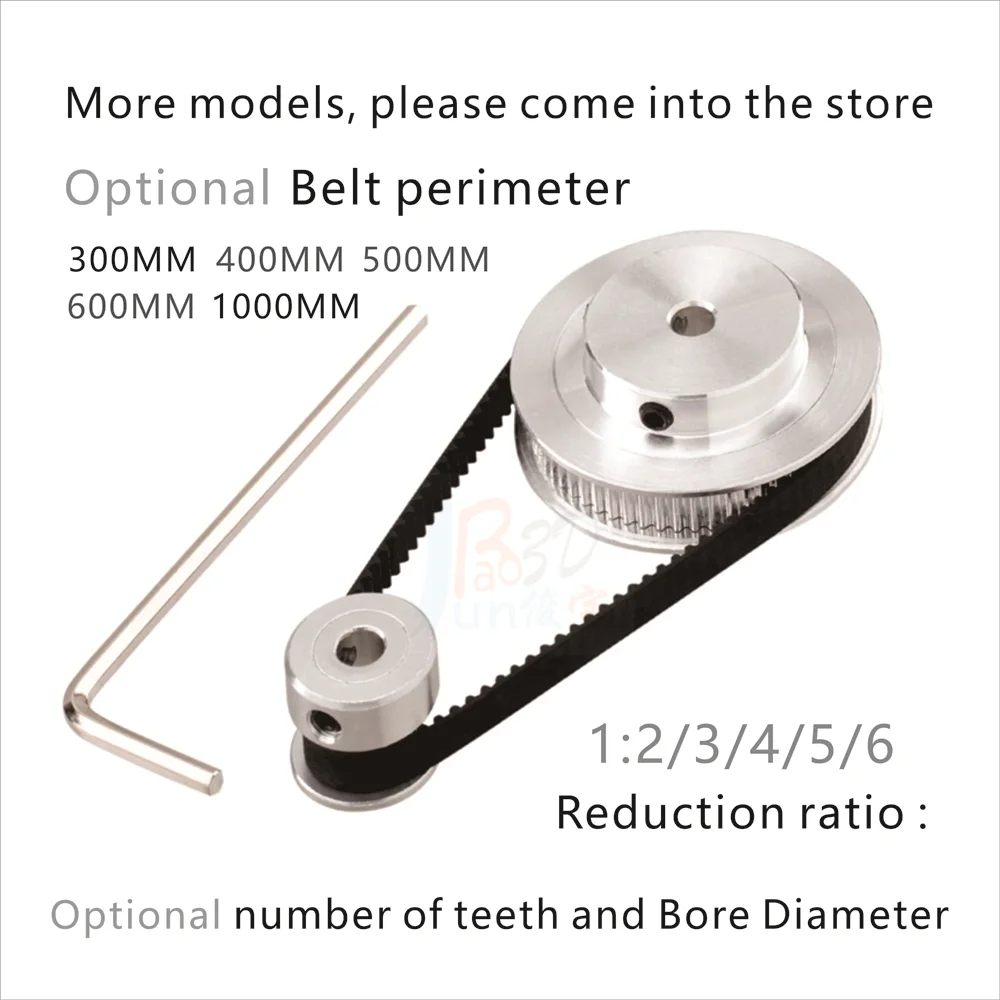 Reduction ratio 1：5 2GT 16T To 80Teeth Timing Pulley Synchronous Wheel GT2 Belt width 6 10 15MM Bore 3 To 25MM 3D Printer Parts