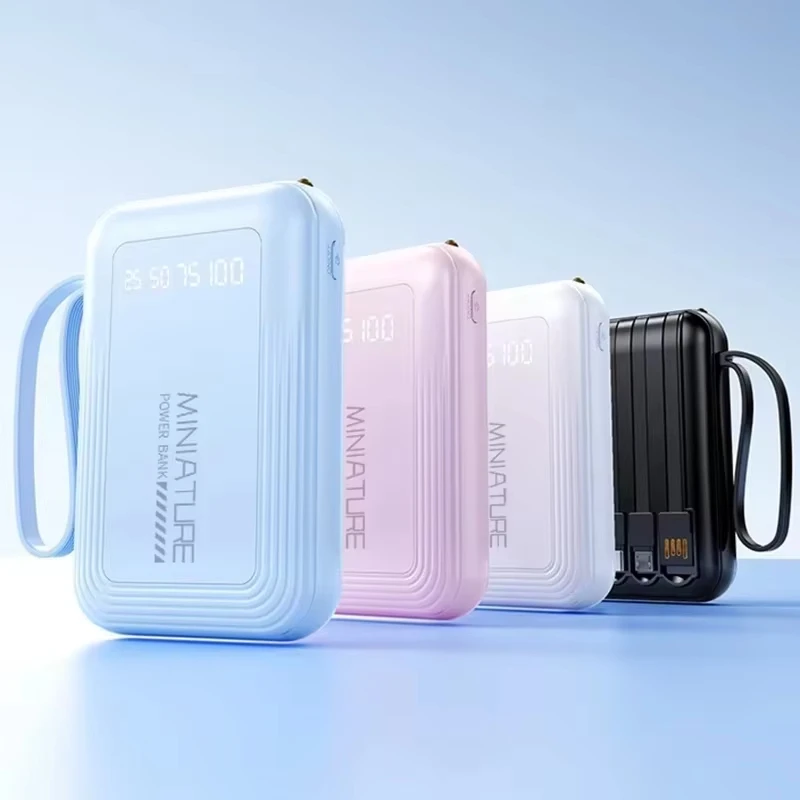 Lenovo Mini 500000mah Powerbank Super Fast Charging Led Digital Display 4 In 1 Built In Cables PowerBank For Iphone Samsung 2026 view 3