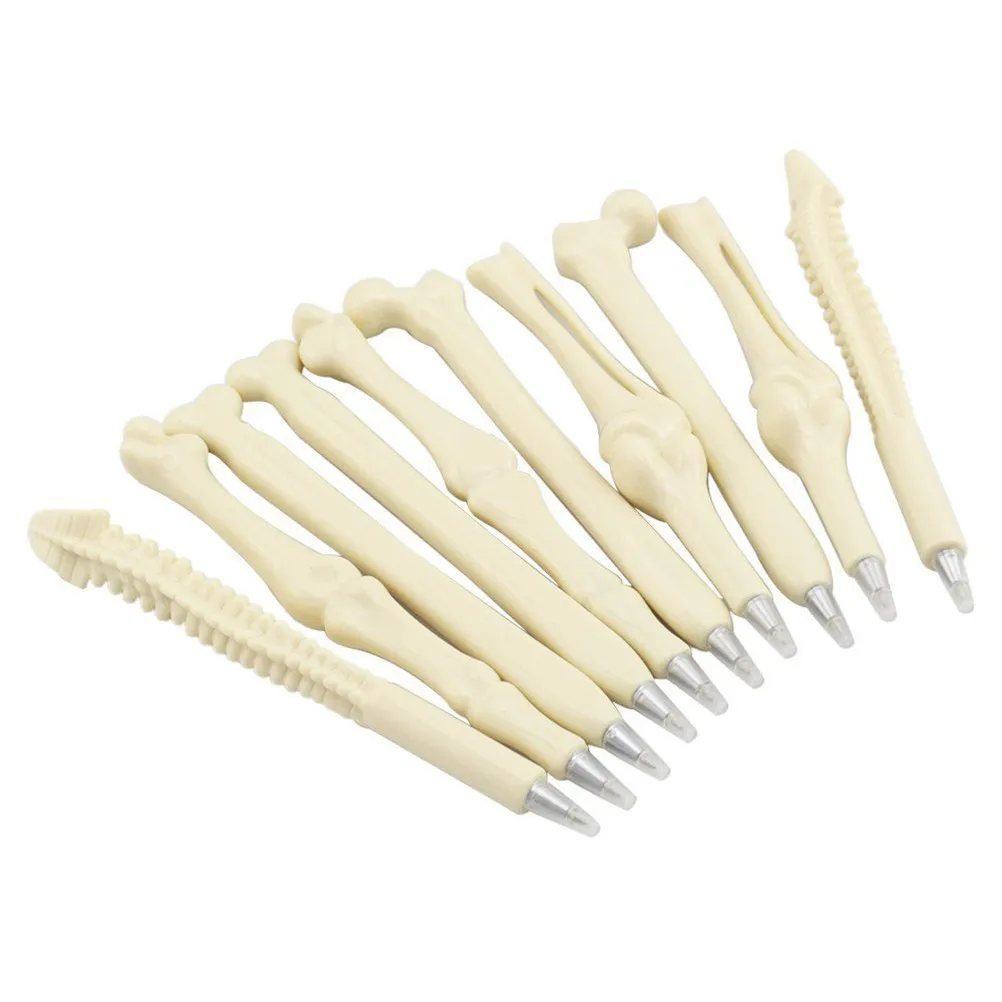 

10Pcs Plastic Bone Ballpoint Pens Black Ink Creative Gift for Doctors Nurses Students Stationery