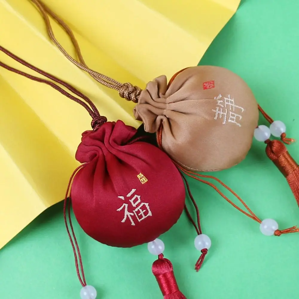 

Tassel Women Sachet Smooth Bedroom Decoration Small Pouch Chinese Style Sachet Hanging Neck Solid Color Coin Purse Ladies