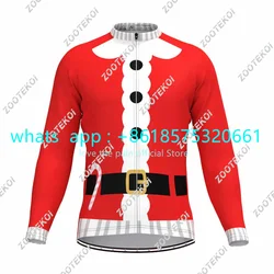 Winter Cycling Jersey Merry Christmas New Long Sleeve Mens Bike Thermal Jacket Mtb Ropa Ciclismo Santa Gifts Cycling Equipment