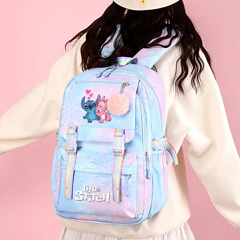 Disney Lilo Stitch Backpack Girls Boys Bookbag Teenager Student Bags Children Knapsack Back To School Rucksack Women's Mochila