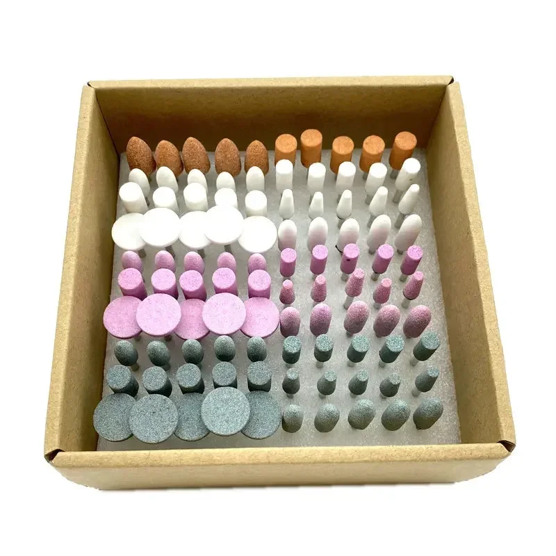 100pcs/box Dental Stone Gringding Polisher Burs Stone Nail Drill Bits Dental Lab Material 2.35mm Shank