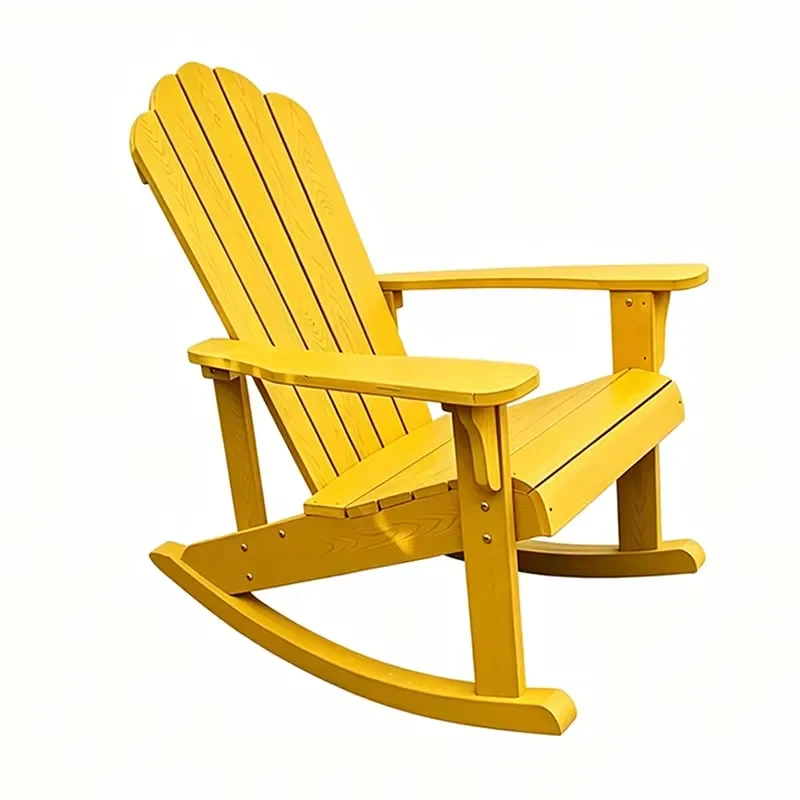 Outdoor Waterproof Plastic Wood Modern Adirondack Rocking Chair for Garden Living Room & Villa