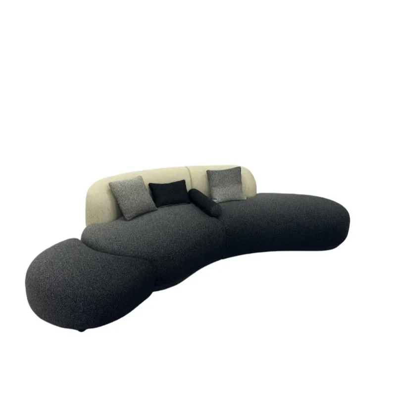 

Curved sofa combination, curved fabric sofa curved living room large apartment